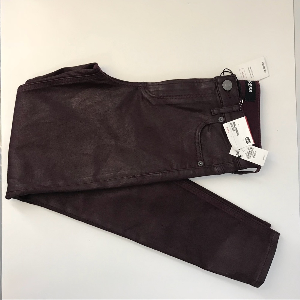 EXPRESS JEANS BURGUNDY (NEW) Ankle Leggings H-R
